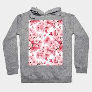 Pink Sakura Cherry Blossom Pattern Hoodie